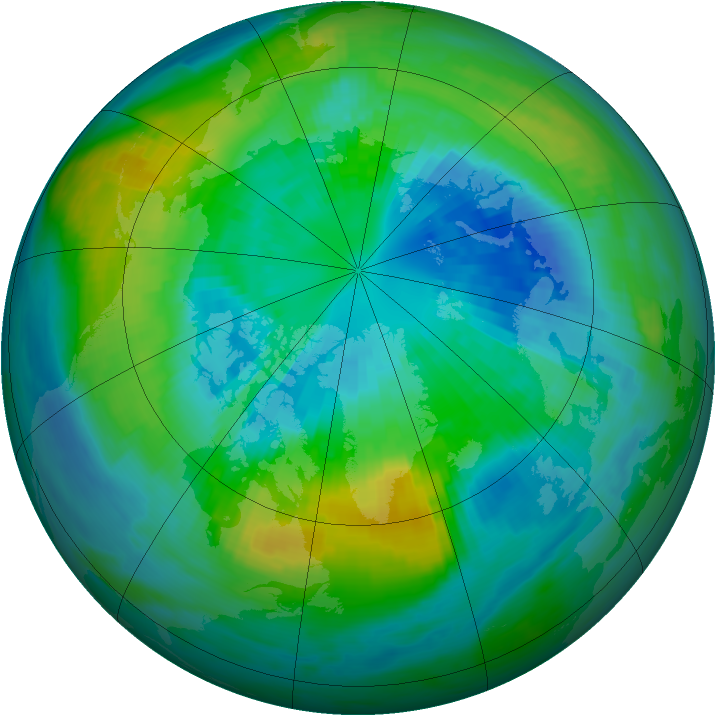 Arctic ozone map for 30 September 1980